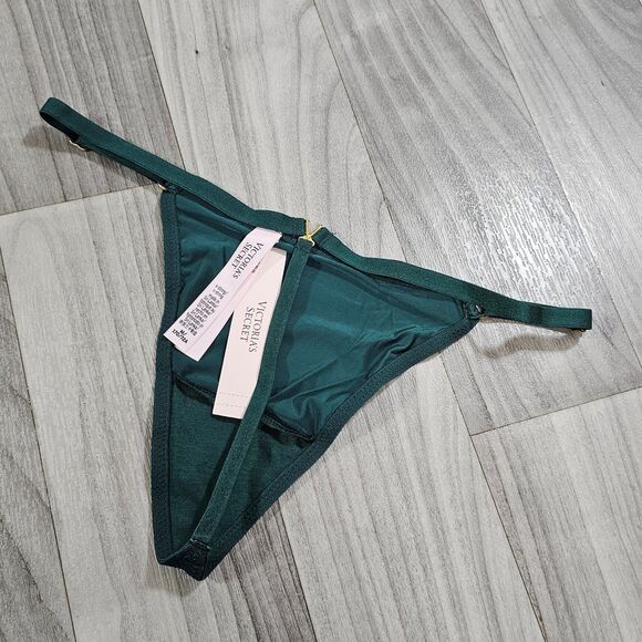 Victoria's Secret VERY SEXY Dark Green Hardware Adjustable V-String Panty Size M - Picture 3 of 5